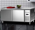 Commercial Two Door Stainless Steel Pizza Display Counter Workbench Table Refrigerator for Salad Prep1