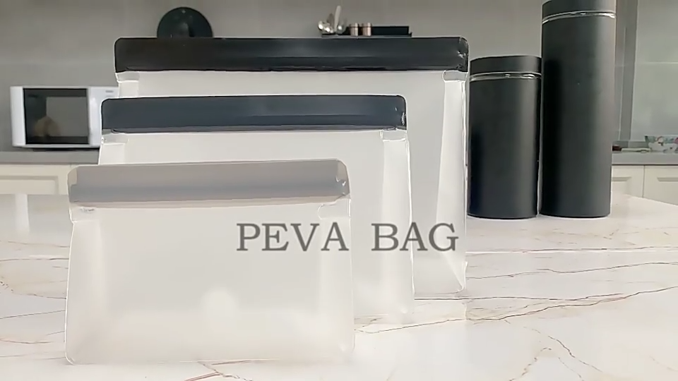 PEVA Reusable Storage Bags Environmental protection Stand-up Food Bags For Lunch Sandwich Snacks HOZ Kitchenware Household1