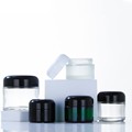 New Product 15ml 20ml 25ml 50ml 60ml 100ml Clear Blue Green Matte Frosted Black Coloured Round Pots Glass Cosmetic Cream Jars1