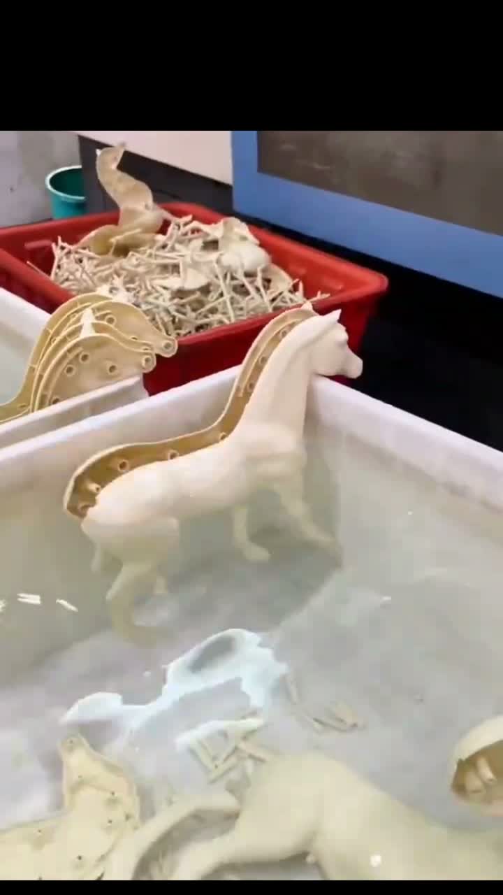Injection molded plastic horse toy