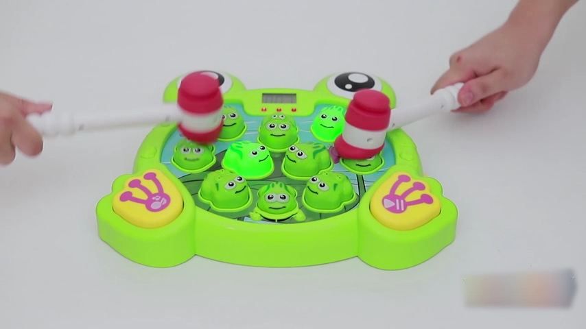 Amazon Hot Selling Educational Interactive Toy Hungry Frogs Desktop Frog Game Kids Hammer Whack-a-mole Game With Music Light/1