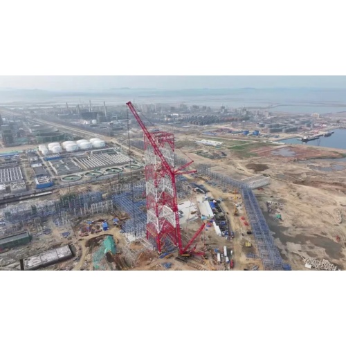 Asia's Tallest Flare Tower at 168 Meters Successfully Installed Using SANY 2000-Ton Crawler Crane