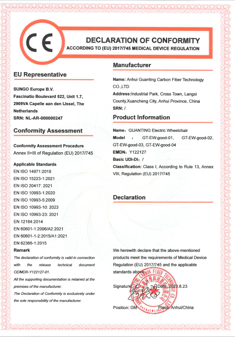 DECLARATION OF CONFORMITY