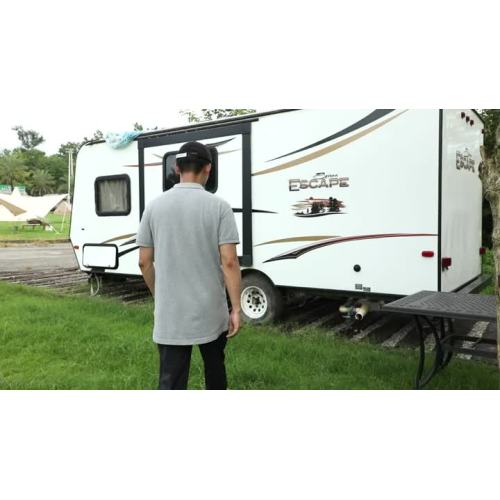  Upgraded 5th Wheel RV Cover, Extra-Thick 5 Layers Anti-UV Top Panel, Durable Camper Cover, Fits 33'-37' Motorhome -Breathable, Water-Proof, Rip-Stop with 2Pcs Extra Straps & 4 Tire Covers