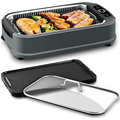 Smokeless Electric Indoor Grill and Griddle with Nonstick Plates and Glass Lid1