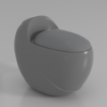 Modern Grey Egg-Shaped One-Piece WC Toilet Bowl1