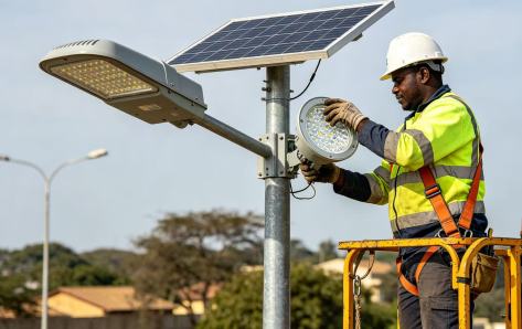 Replace outdated lamps with LED lights and adopt photovoltaic power generation to cut energy consumption, suitable for overseas 