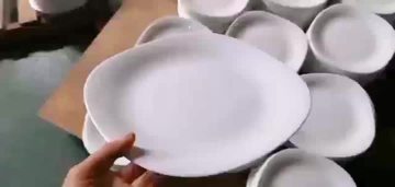 white glassware flat plate