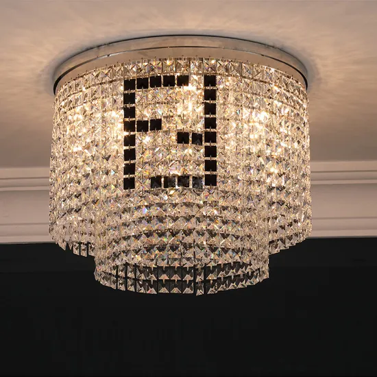 Luz de teto de cristal moderno elegante para interiores chiques1