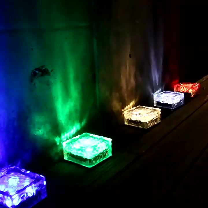 Luces solares de jardín cuadrada luz de ladrillo de hielo