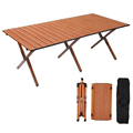 Yueyu Wood Granule Black Walnut Folding Table - Outdoor Mortise and Tenon Structure, Safe and Stable1