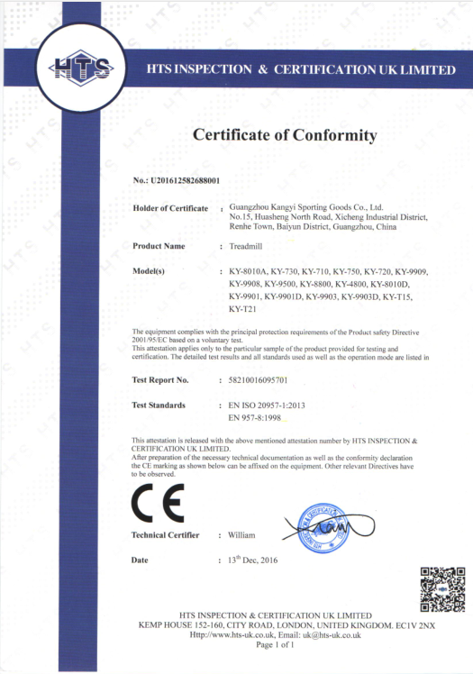 Certificate of Conformity