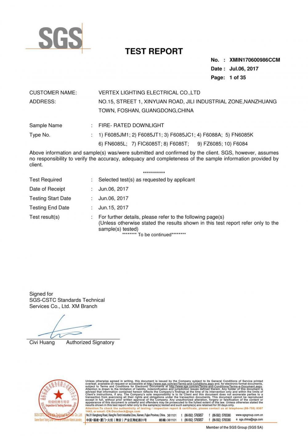 90mins fire rated test report