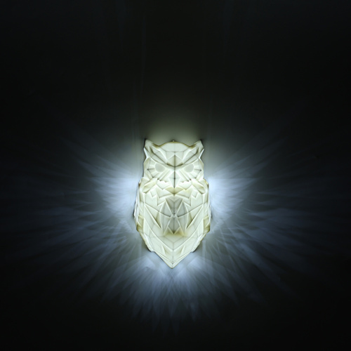 Luz de parede LED de coruja geométrica exclusiva
