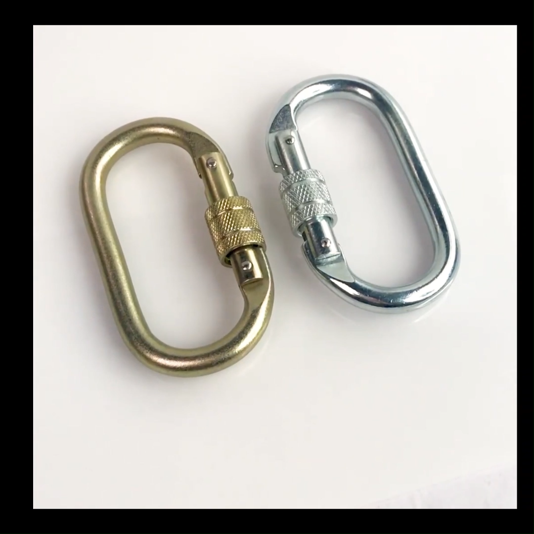 Jensan Custom Good 25KN Rock Climbing Galvanized Screw Locking Steel Carabiner Hook For Aerial Work/Connection1