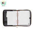 Black Croco PU Leather A5 6 Ring Binder Zipper Planner Cover1