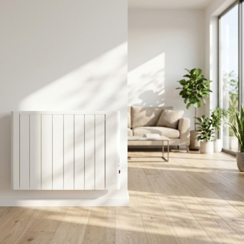NINGBO HOPE ELECTRICAL APPLIANCE CO., LTD تطلق وحدة تدفئة رفيعة جدًا مثبتة على الحائط وموفرة للمساحة، مكملة لسكة المناشف المُدفأة، ومدفأة المناشف، ورف مناشف الحمام المُدفأ مع منفاخ، وسخان لوح زجاجي، وسخان حراري كهربائي وتدفئة كهربائية من OEM