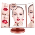 Factory Direct Folding 3-Sided LED Light Bar Mirror with Printed Logo and Built-in Vanity Lights1