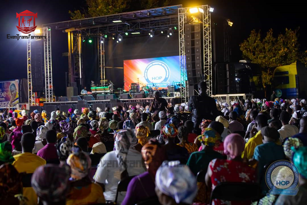 Hydraulic Stage Trailer Lights Faith for Ghanaian Religious Organization