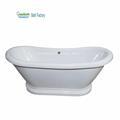 Colorful Modern Acrylic Roll Top Double Slipper Bathtub1