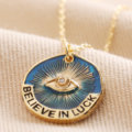 Brave LightVintage Fashion Pvd Gold Plating Brass Blue Turkish Evil Eye Pendant Necklace Jewelry1