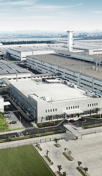 Aerial view of the factory