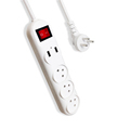 Hot Selling 3 Pin Israeli Type Power Strip with 2 USB Charging Ports (5V 2.1A) and Extension Cord1