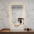 Modern LED Bathroom Wall-Mounted Anti-Fog Rectangular Mirror with Touch Screen and Light, IP44 Rated1