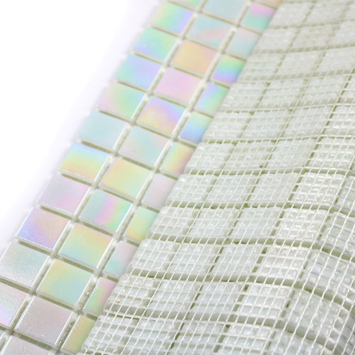 Swimming Pool Mosaic Tile Iridescent White Glass Mosaics