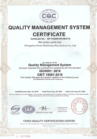 QUALITY MANAGEMENT SYSTEM CERTIFACATE