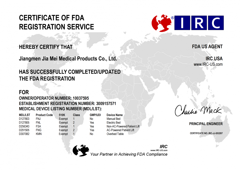 FDA Certificate