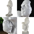 Witt Home Decor: Resin Process Figurines - Abstract Black & White Mask, Imitation Plaster Art1