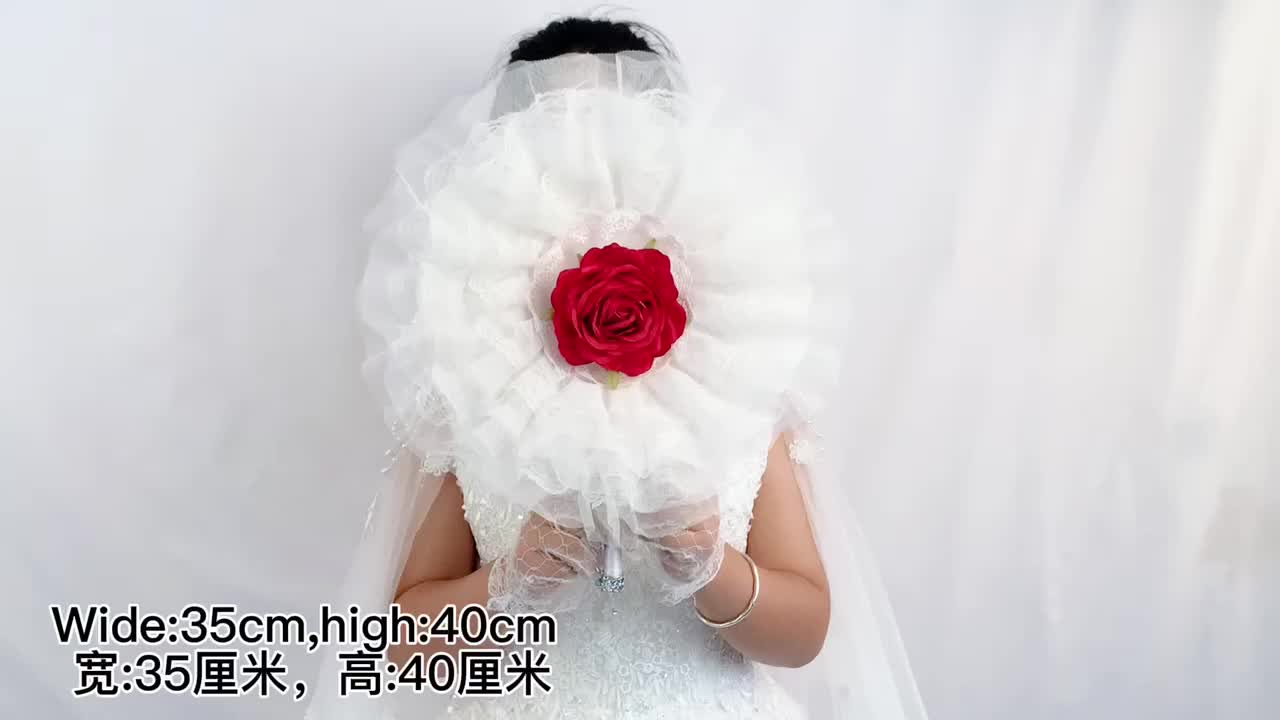 Свадебная вечеринка Favors White Lace Bridal Hand Fan