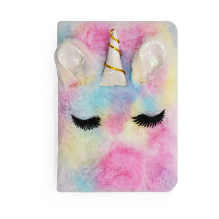 2020 cute fashion plush unicorn cover stationary notebook libretas1