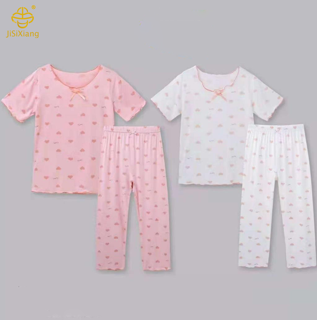 만화 소녀 인쇄 유아 짧은 소매 세트