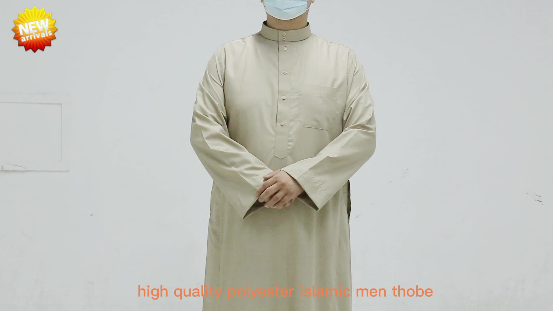 デザイナーポロスタイルJubbah Kaftan Arabim Al Haramain Thawb高品質のツイルファブリックメンロー1