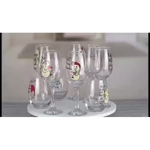 personalised transparent wine glass set custom logo