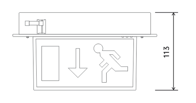 Singapore Recessed Emergency Exit Light Double Face Sign