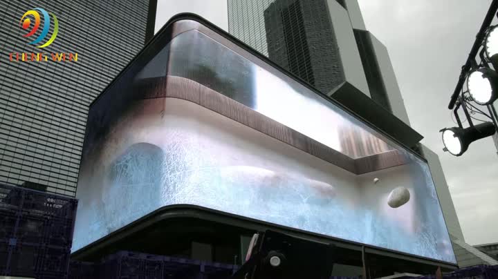 Big Size 3D L Shape HD outdoor advertising LED Sreeen
