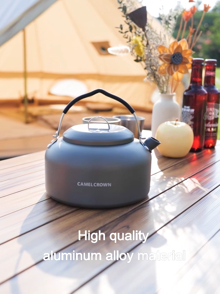 Camel 2-3 personer utomhus camping aluminiumlegering Kettle 1.4L Small Travel Camping Teapot1