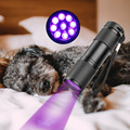 Mini 9 LED Purple Light UV LED Flashlight for Dogs - Aluminum Pocket Torch with 395nm UV Technology1