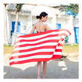 Personalized Custom Printed Huge Double Size Microfiber Stripe Beach Towel with Pocket1