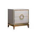 Foshan Factory Modern Luxury Style Night Stand Bedroom Meubles à côté de la table en acier inoxydable Base de nuit en bois