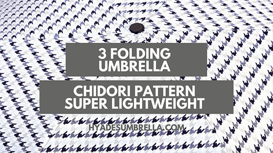 Chidori Pattern Super-light Weight 3 Folding Umbrella