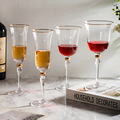 Handmade Luxury Crystal Ribbed Wine Glasses with Gold Rim1