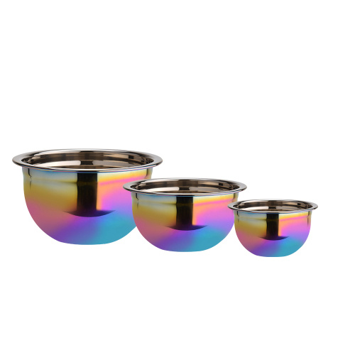 Mirage Rainbow Surface Rostfritt stål Mixing Bowl Set Introduktion: Kök Mirakel