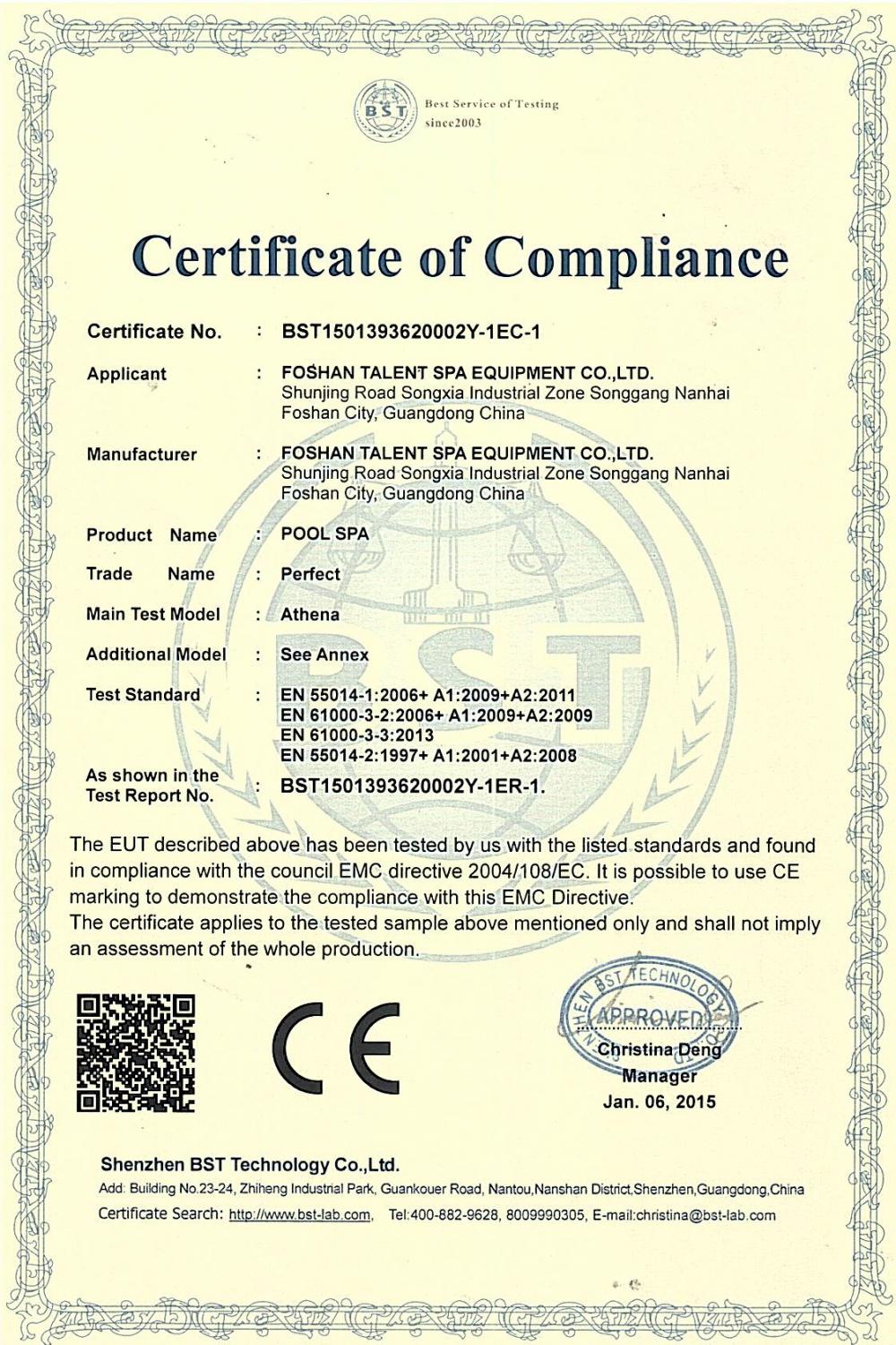 CERTIFICATE OF COMPLIANCE 