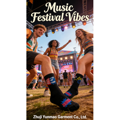 جوارب دائرية مطبوعة برسومات جرافيكية للتخييم والمشي لمسافات طويلة في الهواء الطلق