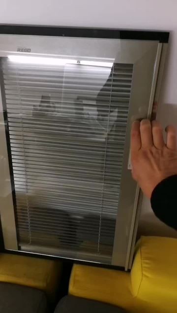 Blinds inside insulated glass controlled by manual