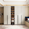 Nordic Double Door Simple Wardrobe Sederhana Modern Economical Home Bedroom Tiga Pintu Multi-Fungsi Kustomisasi Lemari Besar1